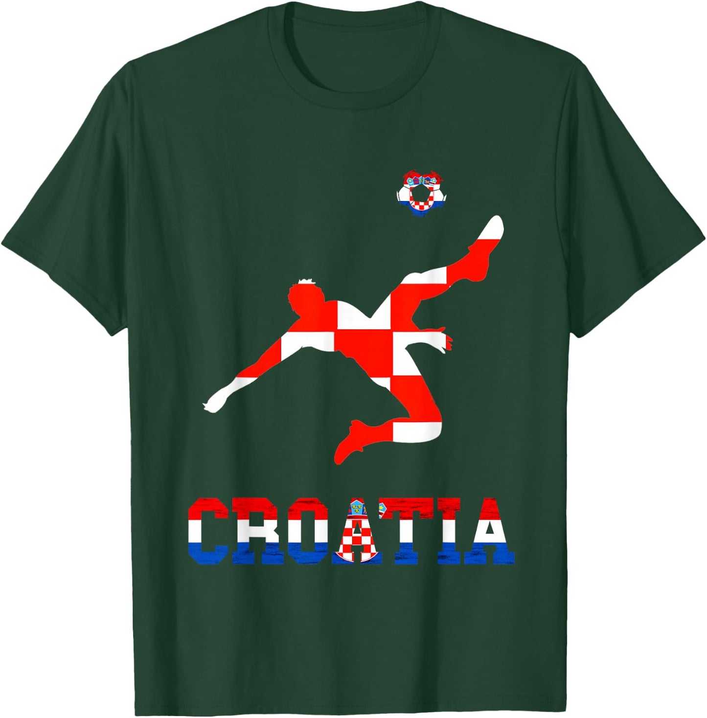 Croatia Croatian Soccer Player Croatian Roots Croatian Flag T-Shirt - T-Shirt | Forest