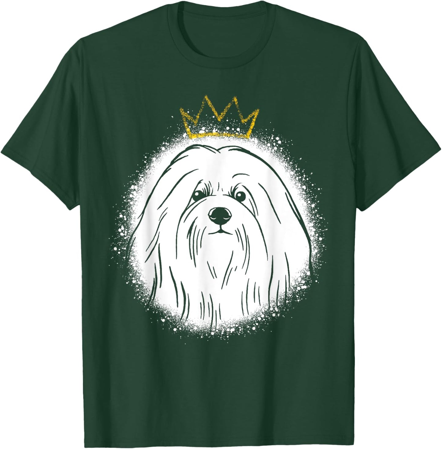 Coton de Tulear with Crown T-Shirt - T-Shirt | Forest