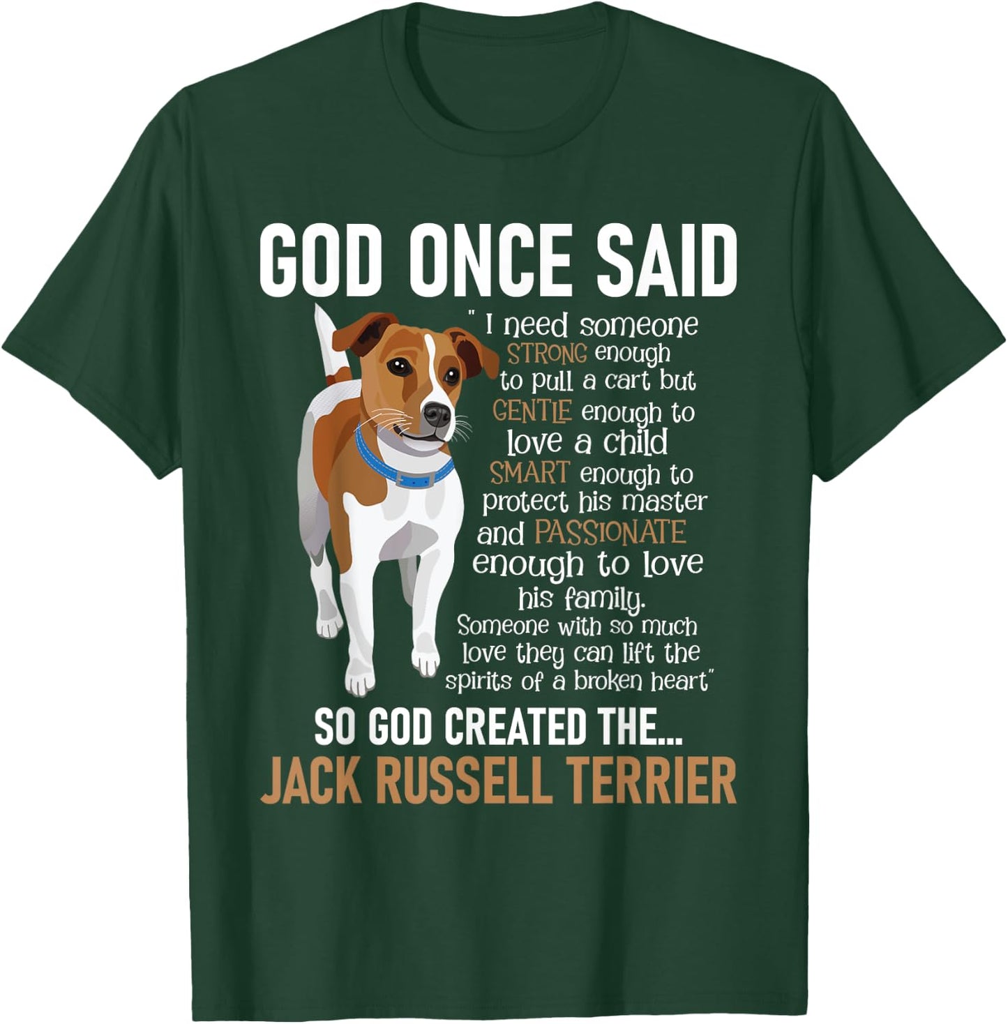 God Created The Jack Russell Terrier - Dog Lover Women Girls Kids T-Shirt - T-Shirt | Forest