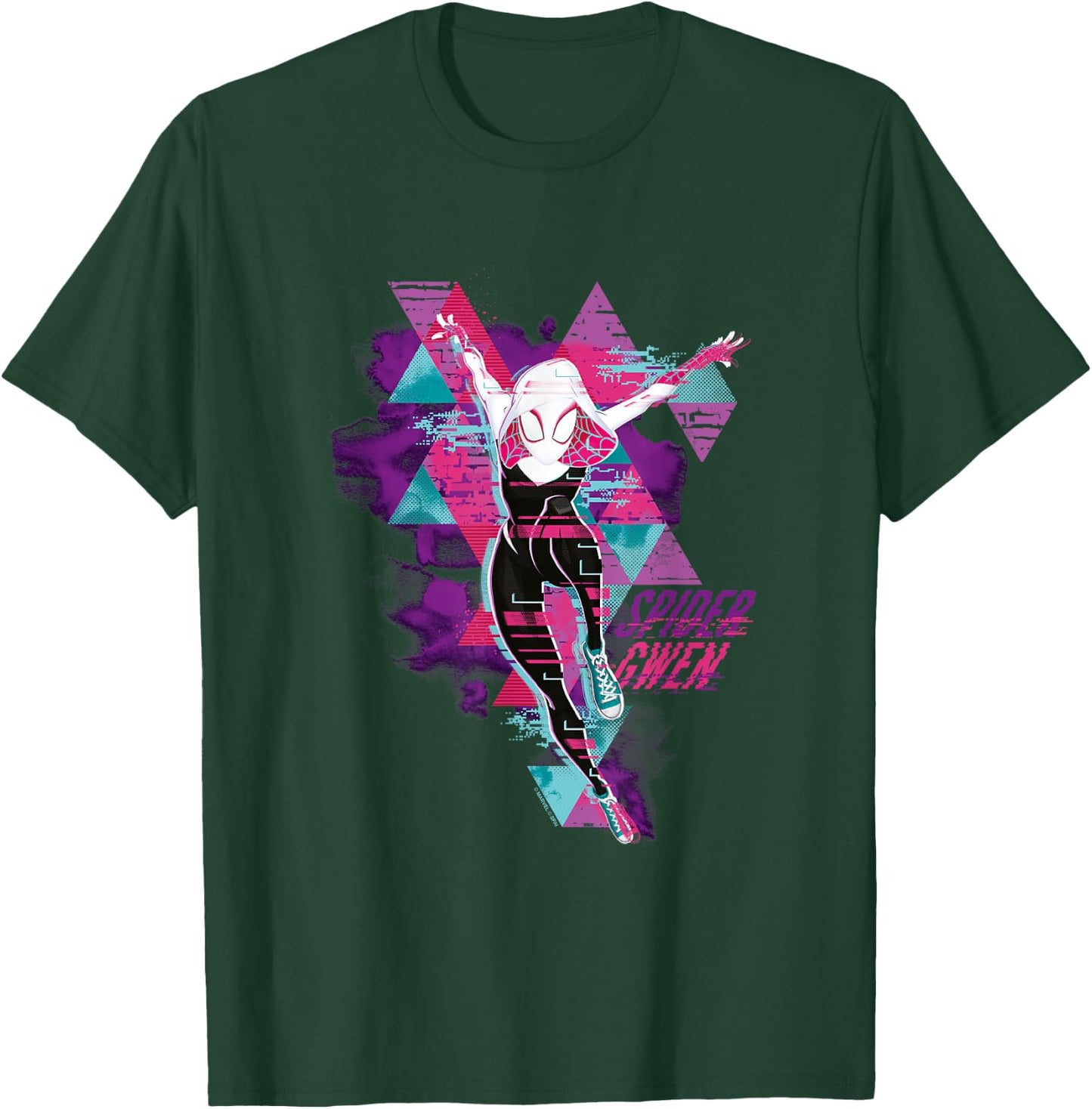 Marvel Spider-Man Across The Spider-Verse Part 1 Gwen Glitch T-Shirt - T-Shirt | Forest