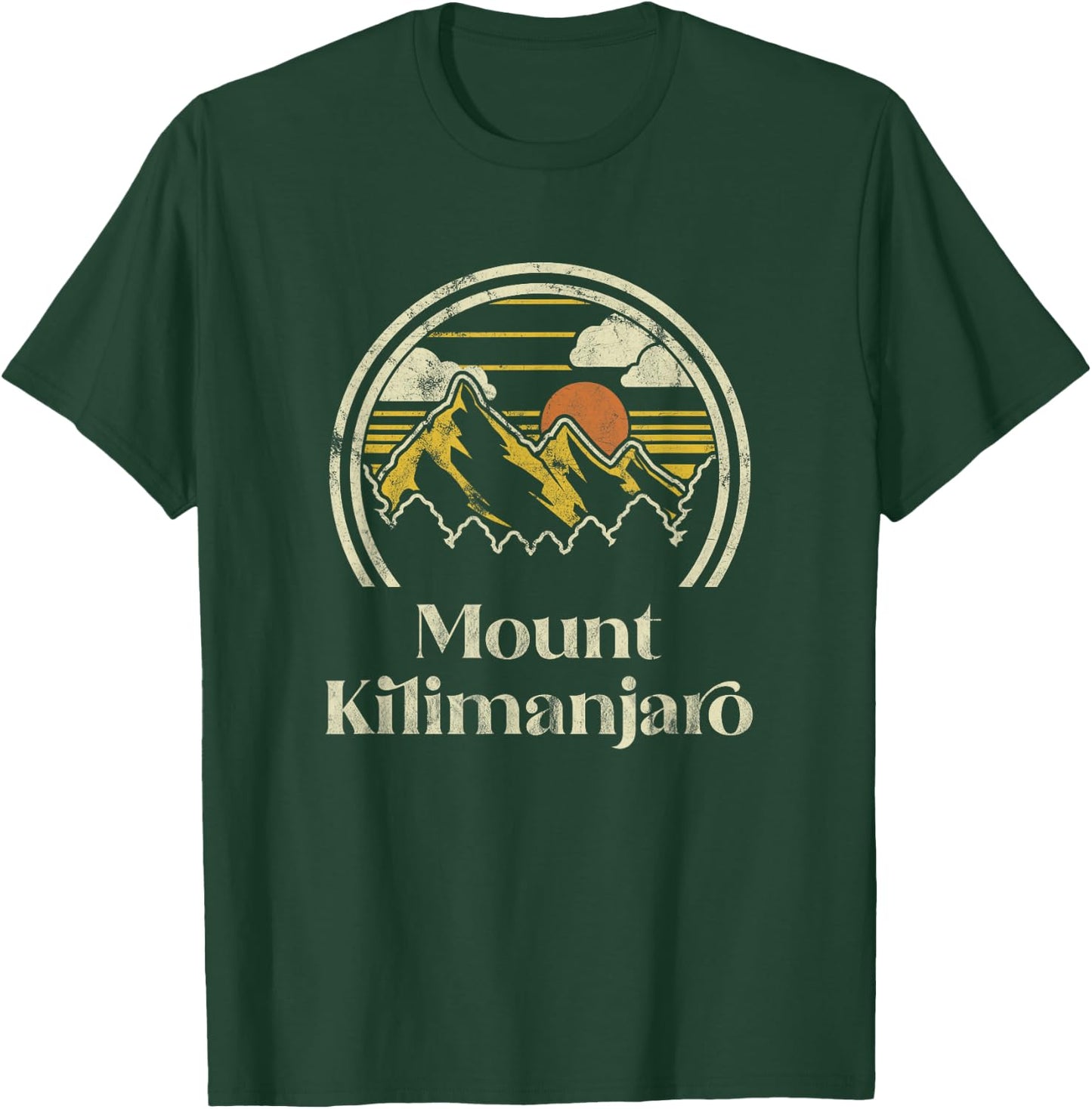 Mount Kilimanjaro Mountains Tanzania Hiking Outdoors Retro T-Shirt - T-Shirt | Forest