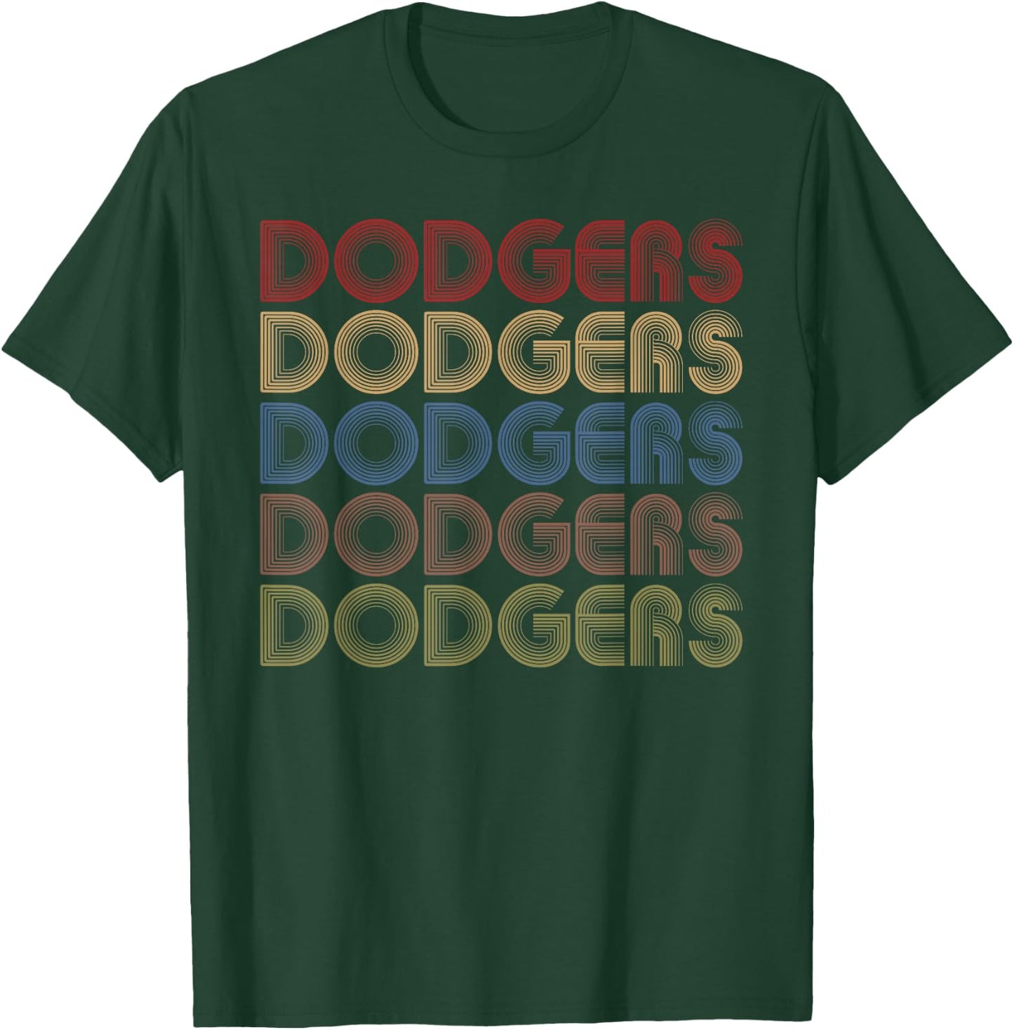 Dodgers Name Retro Vintage Apparel Gift Dodgers Lover T-Shirt - T-Shirt | Forest