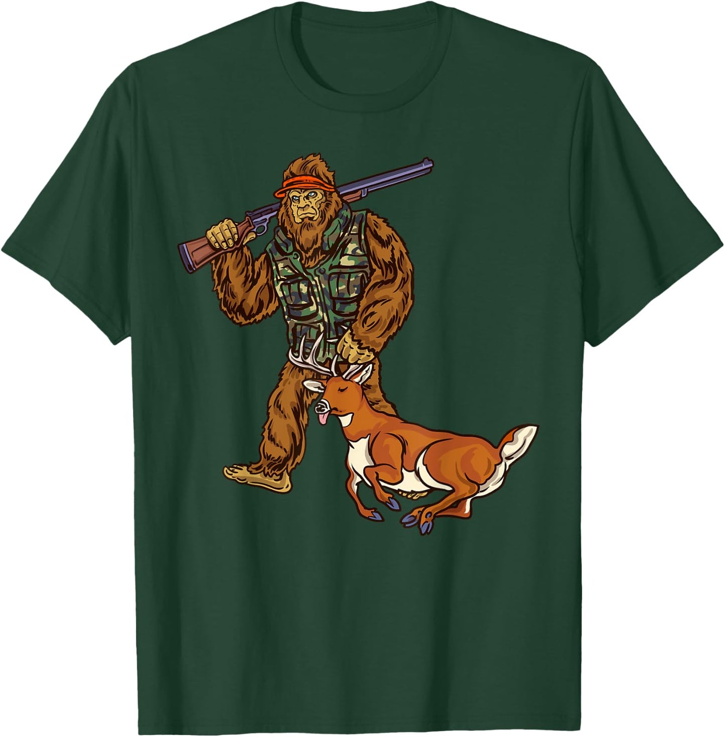 Northern Outdoors White Tail Deer Collection Black Men's Deer Hunting Bigfoot Hunter T-Shirt - T-Shirt | Forest