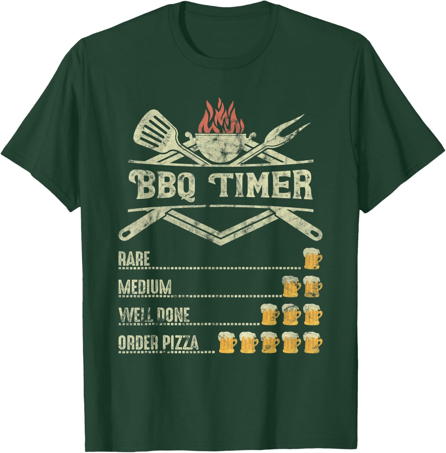 BBQ Time Beer Funny Order Pizza T-Shirt - T-Shirt | Forest