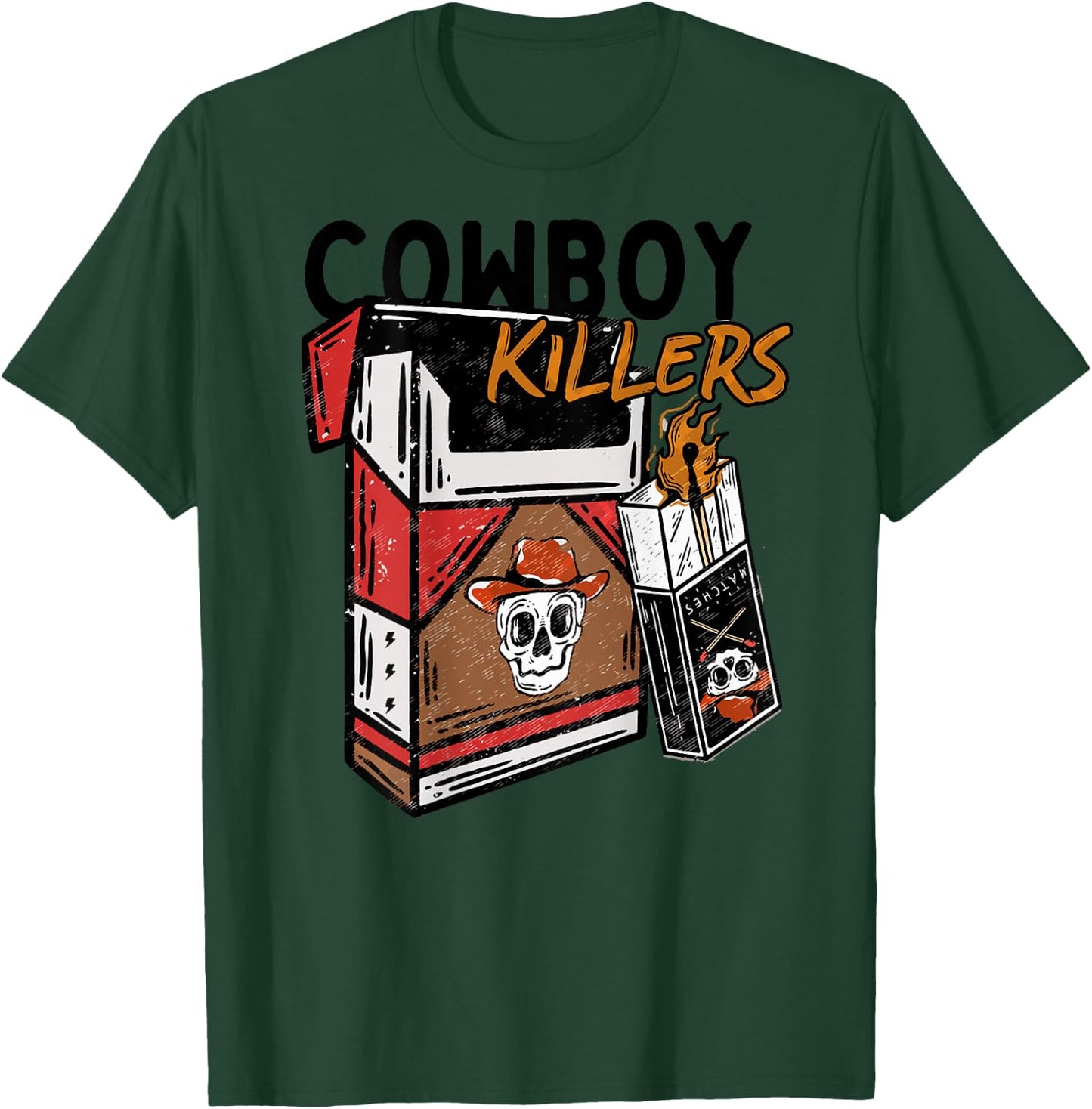 Vintage Retro Cowboy Killers Funny Skeleton Men Women T-Shirt - T-Shirt | Forest