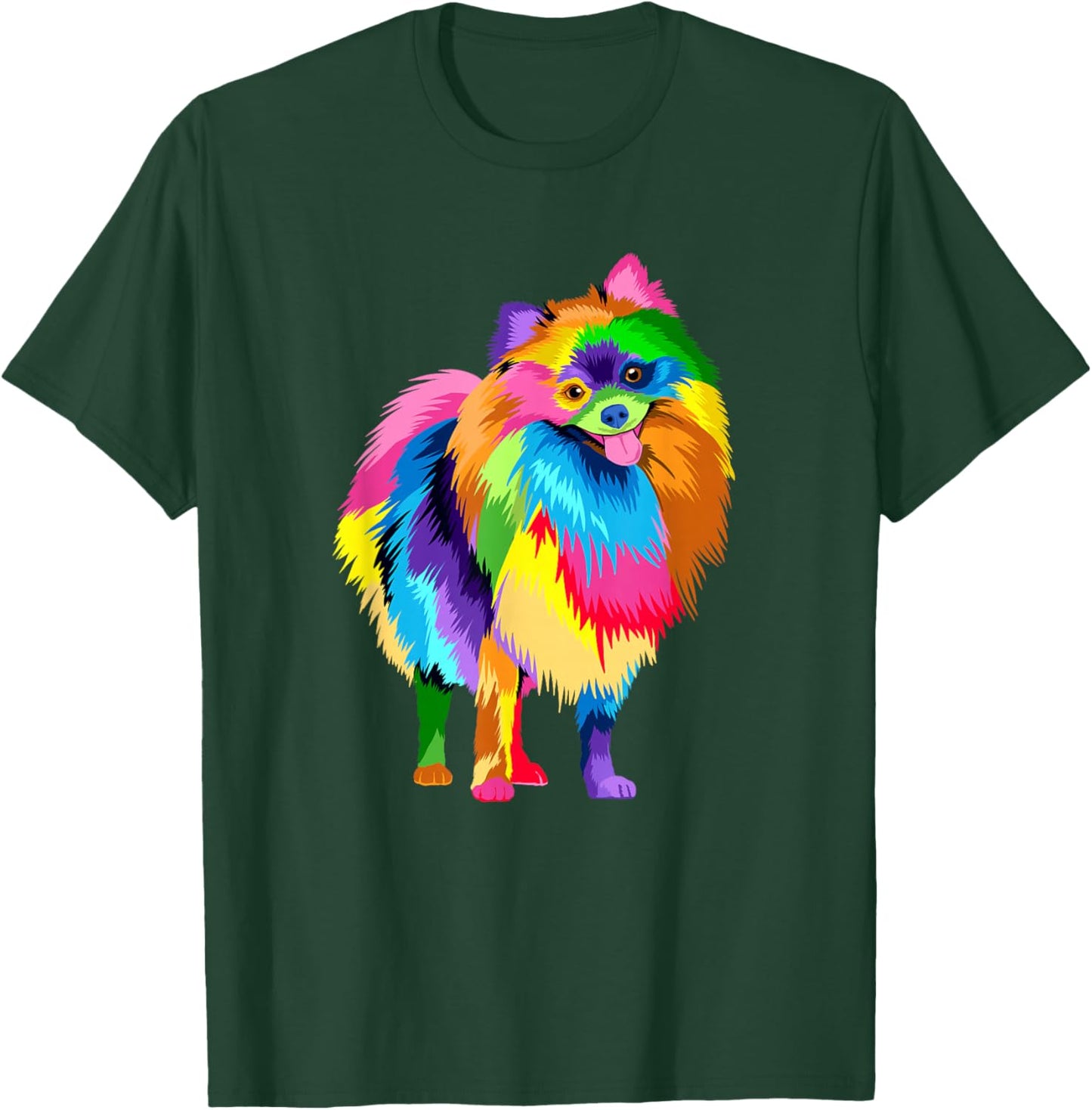 Colorful Pomeranian Artwork - Dog Lover Animal Breeder T-Shirt - T-Shirt | Forest