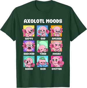 Axolotl Shirt - Kawaii Axolotl Moods Anime Axolotl Costume T-Shirt - T-Shirt | Forest