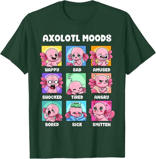 Axolotl Shirt - Kawaii Axolotl Moods Anime Axolotl Costume