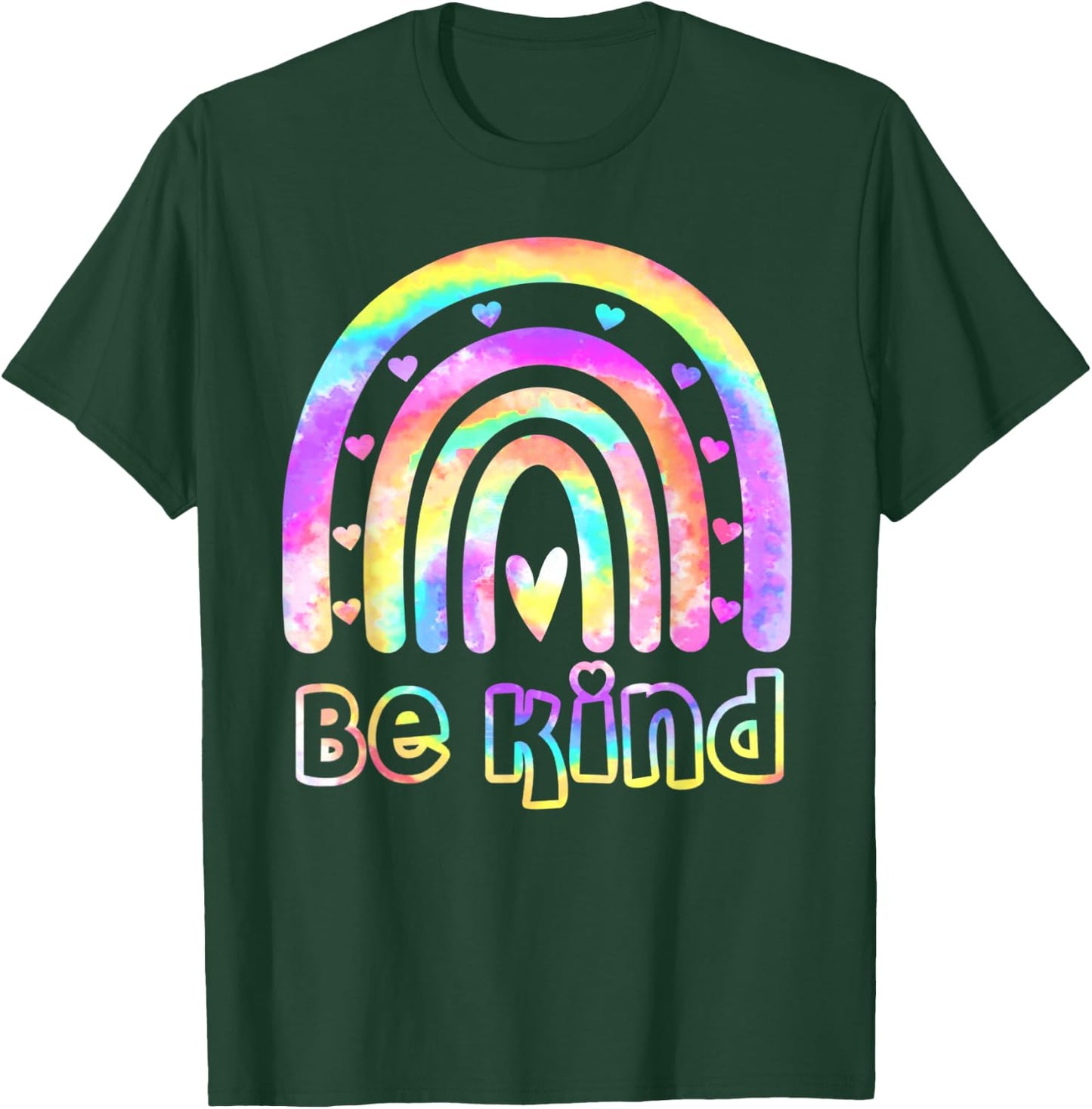 Be Kind Tie Dye Rainbow Choose Kindness Women Kids Girls T-Shirt - T-Shirt | Forest