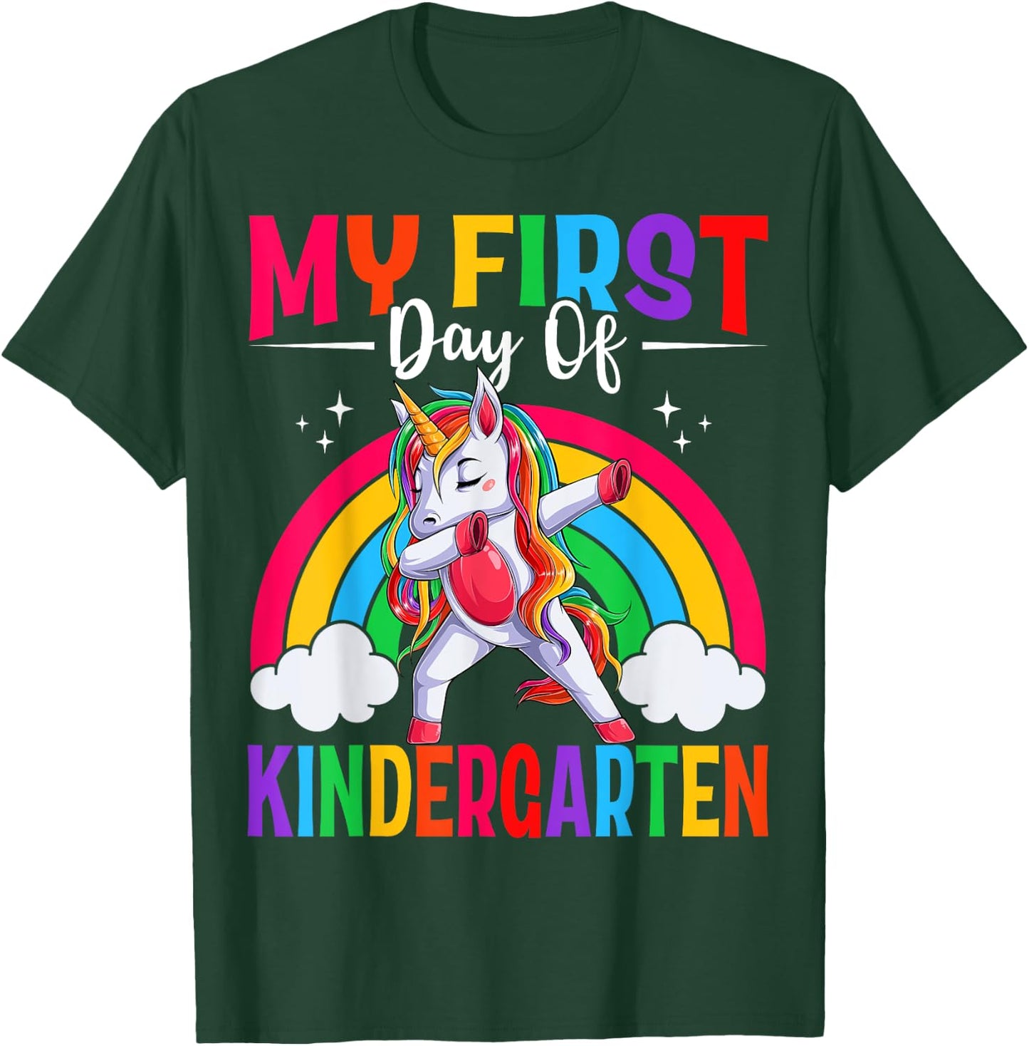 My First Day Of Kindergarten Unicorn Kindergarten Team Girls T-Shirt - T-Shirt | Forest