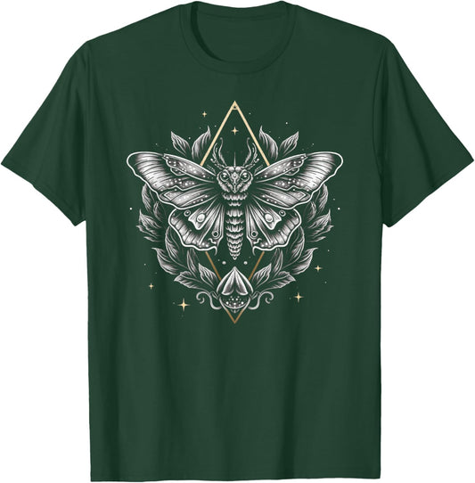 Last Gasp Graphics Moth Lepidoptera Heterocera Folkloric Wiccan Nature Goth T-Shirt - T-Shirt | Forest
