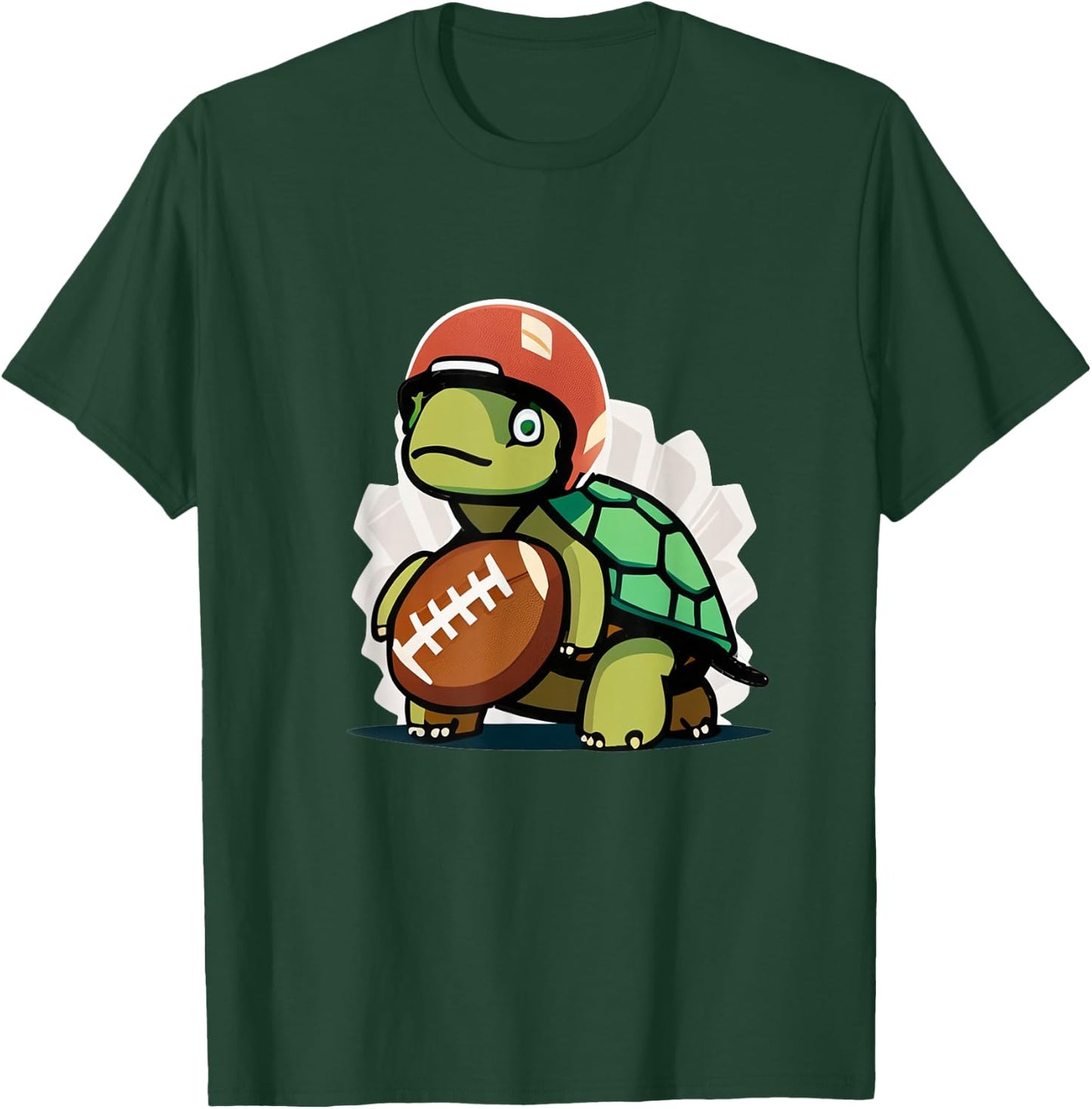 Cute Turtle Touchdown: Tackling American Football T-Shirt - T-Shirt | Forest