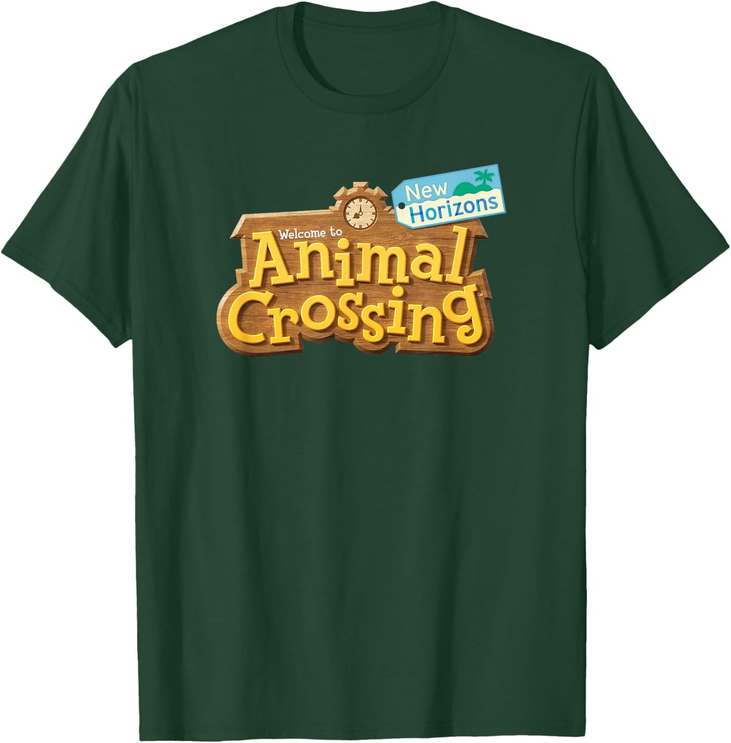 Animal Crossing: New Horizons Welcome Sign Front Logo T-Shirt - T-Shirt | Forest