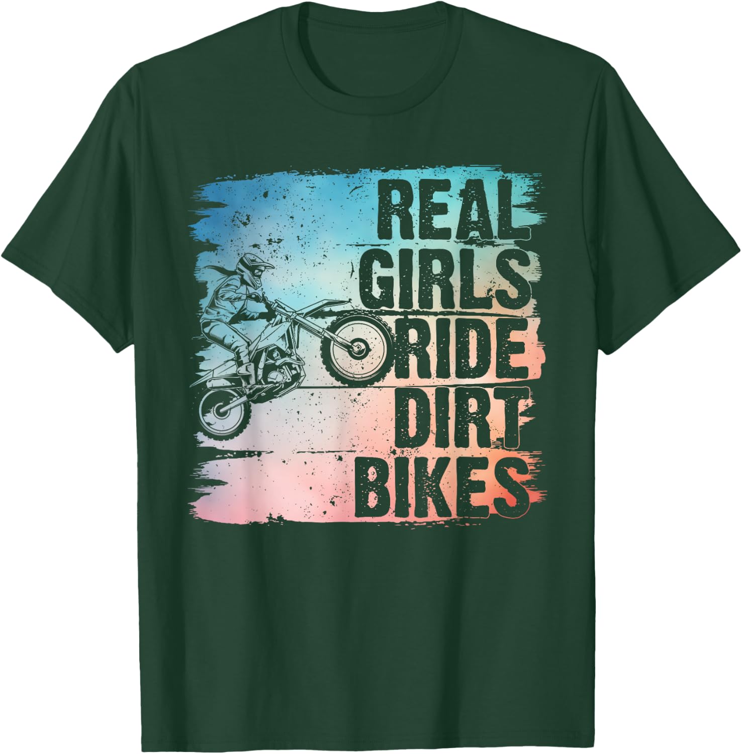 Cool Dirt Bike Girls Motocross Biker Racer Sport T-Shirt - T-Shirt | Forest