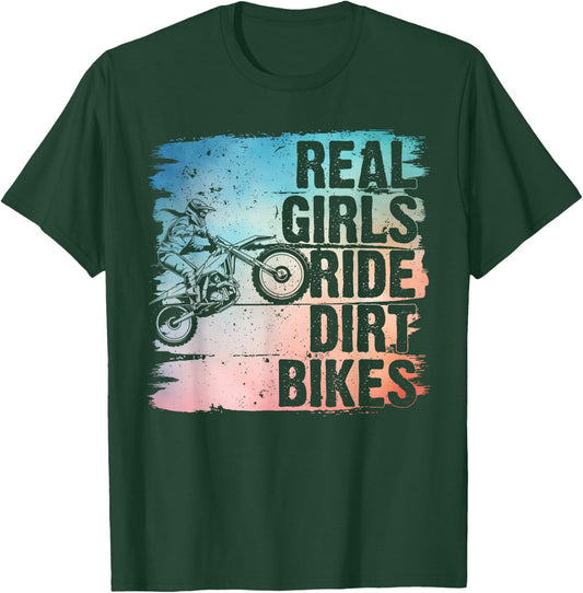 Cool Dirt Bike Girls Motocross Biker Racer Sport T-Shirt - T-Shirt | Forest