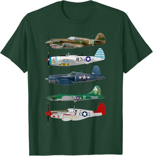 WW2 Planes Warbirds Warplanes T-Shirt - T-Shirt | Forest