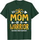 Mom Of A Warrior Childhood Cancer Awareness Gold Ribbon T-Shirt - T-Shirt | Forest