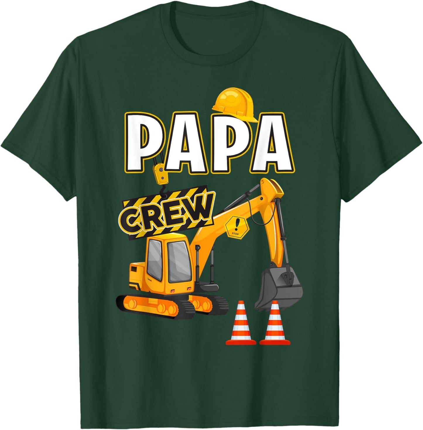 Papa of The Birthday Crew Construction B-Day Matching Family T-Shirt - T-Shirt | Forest