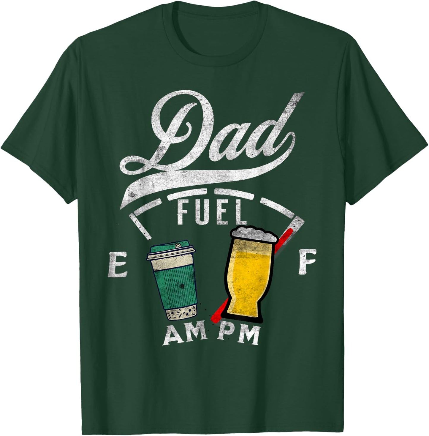 Dad Fuel Fathers Day Coffee Beer Lover Funny Drinking Shirt T-Shirt - T-Shirt | Forest