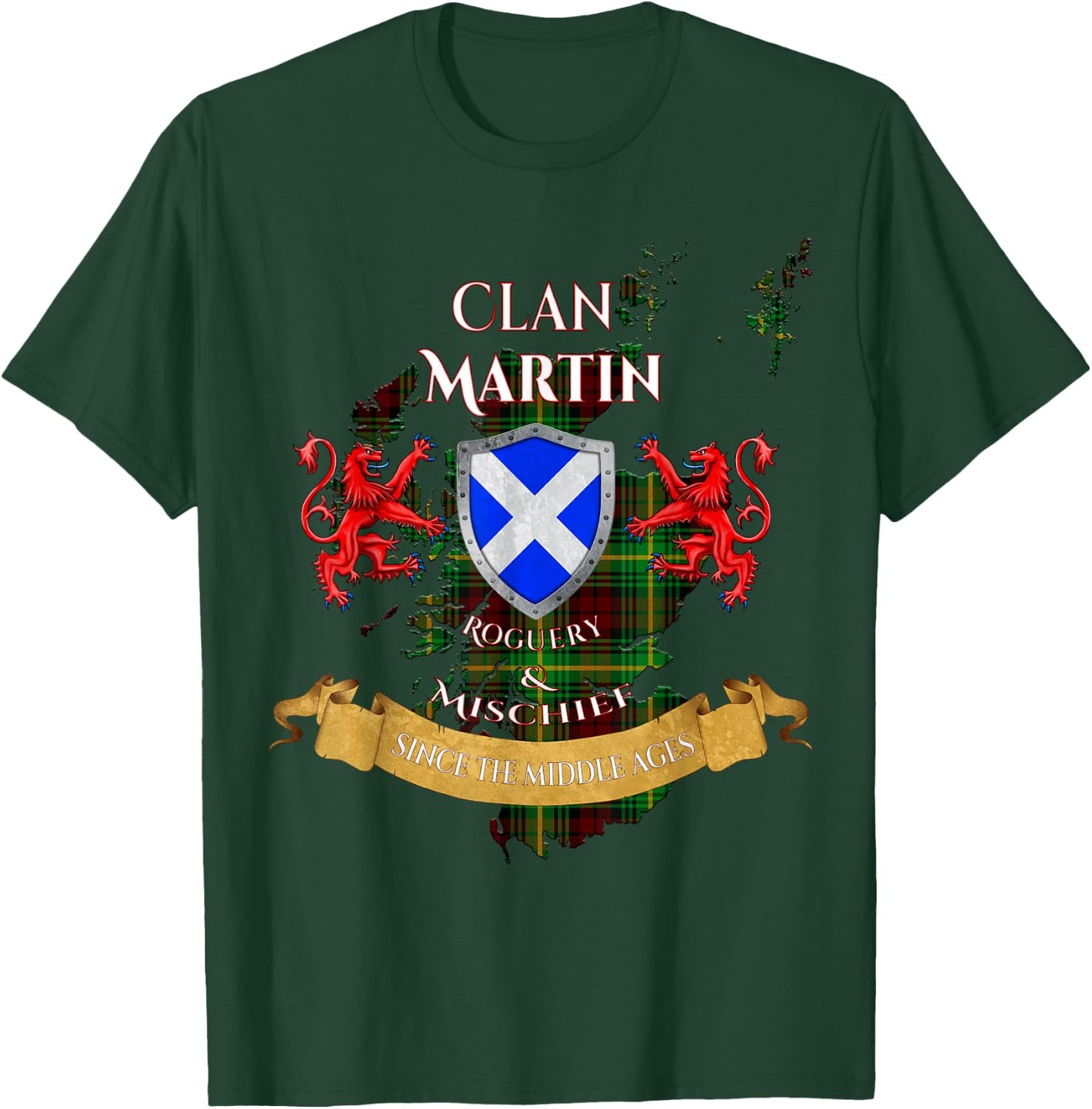 Martin Scottish Family Clan Middle Ages Mischief T-Shirt - T-Shirt | Forest