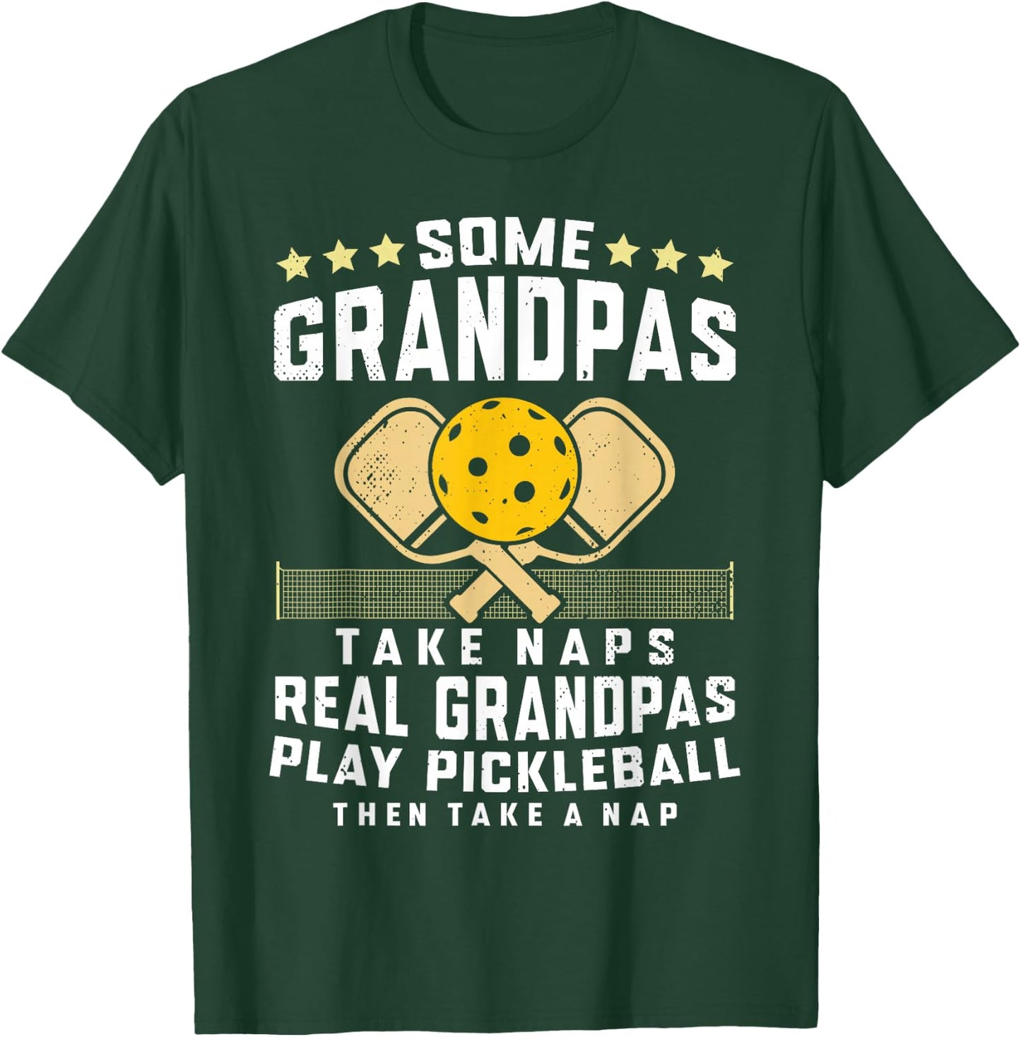 Pickleball Design Grandpa Funny Pickleball Player T-Shirt - T-Shirt | Forest