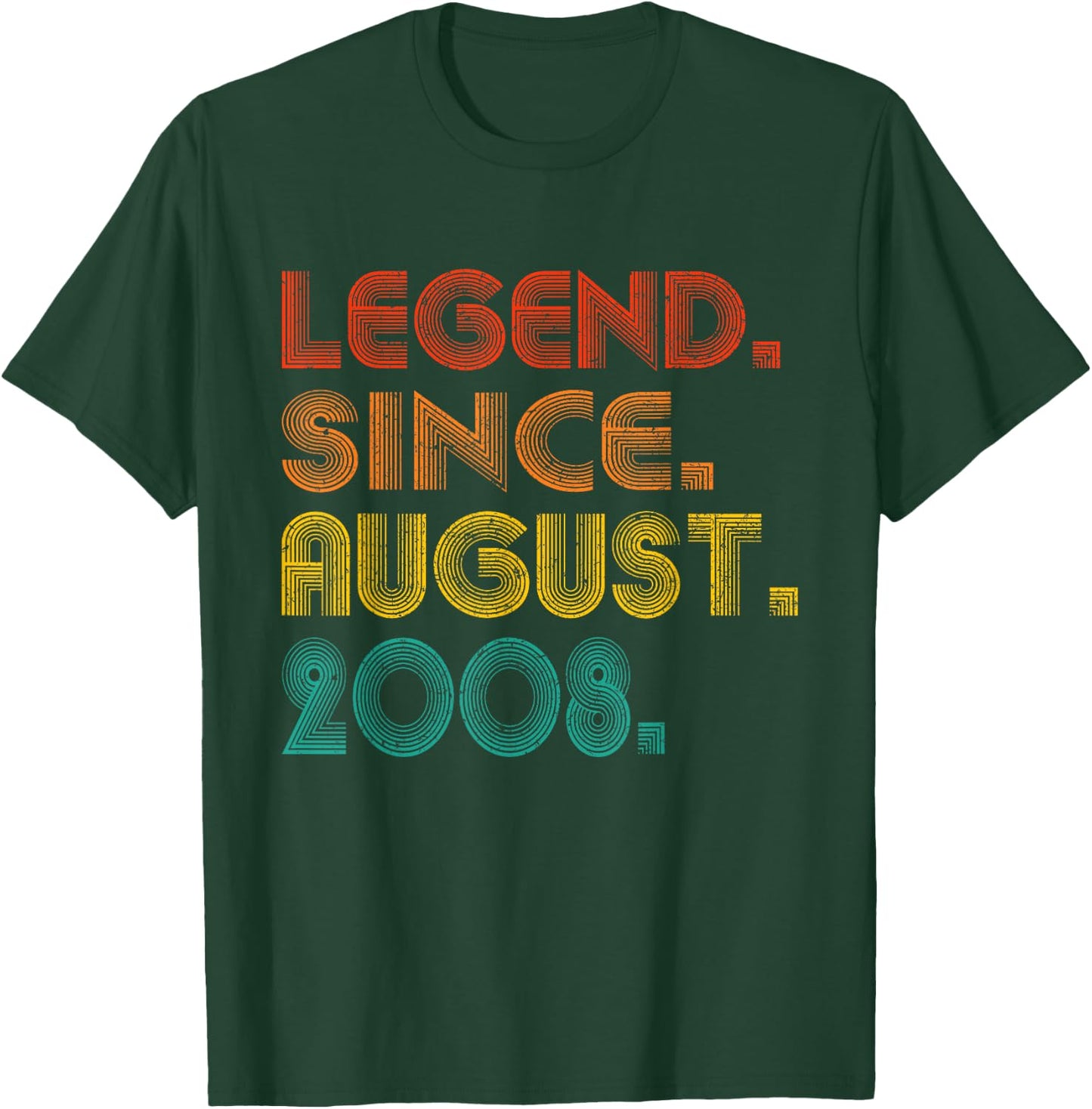 Legend Since August 2008 Birth Of Birthday 2008 Idea Vintage T-Shirt - T-Shirt | Forest
