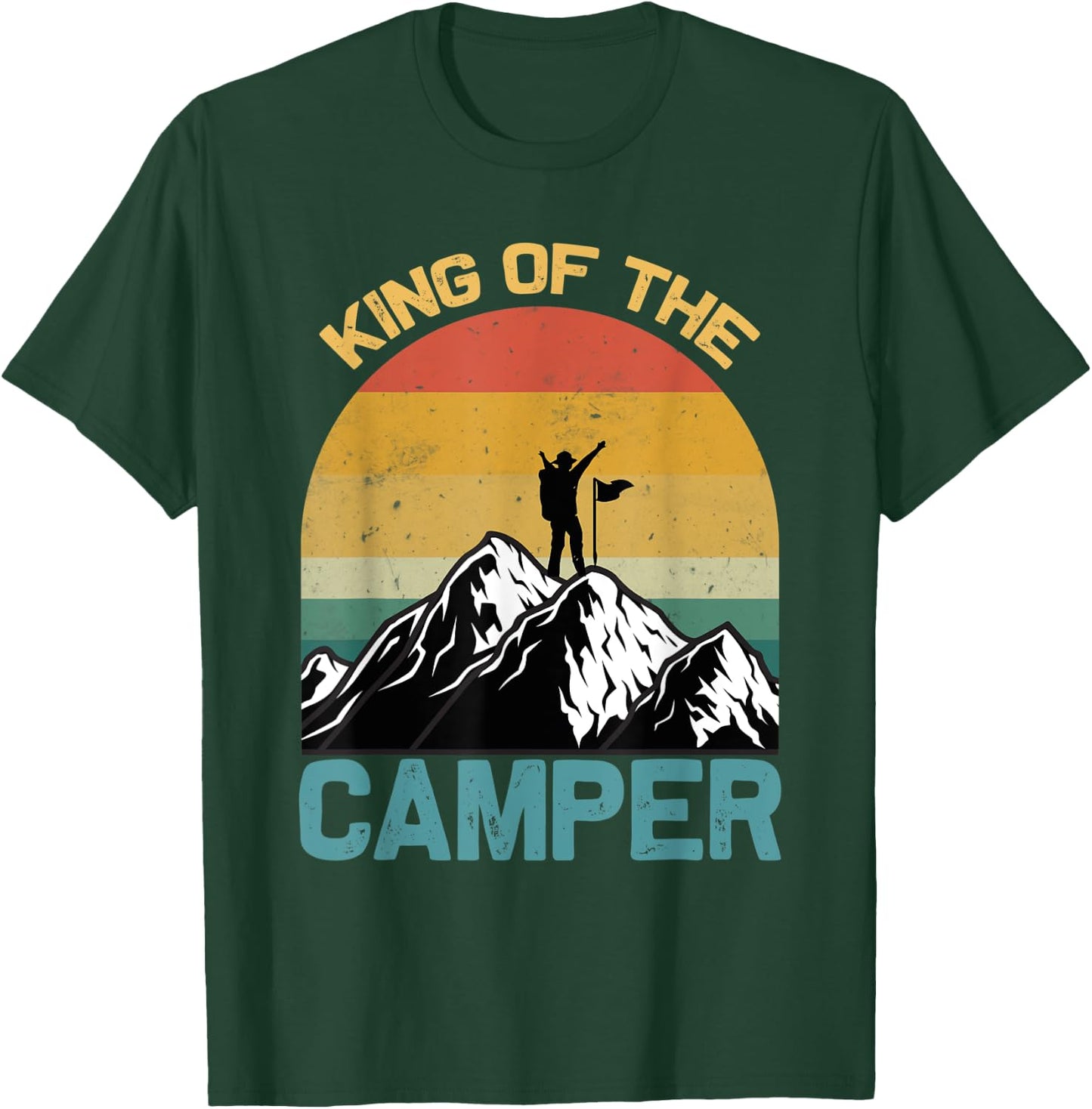 King of the Camper Matching Camping Travel Retro Vintage T-Shirt - T-Shirt | Forest