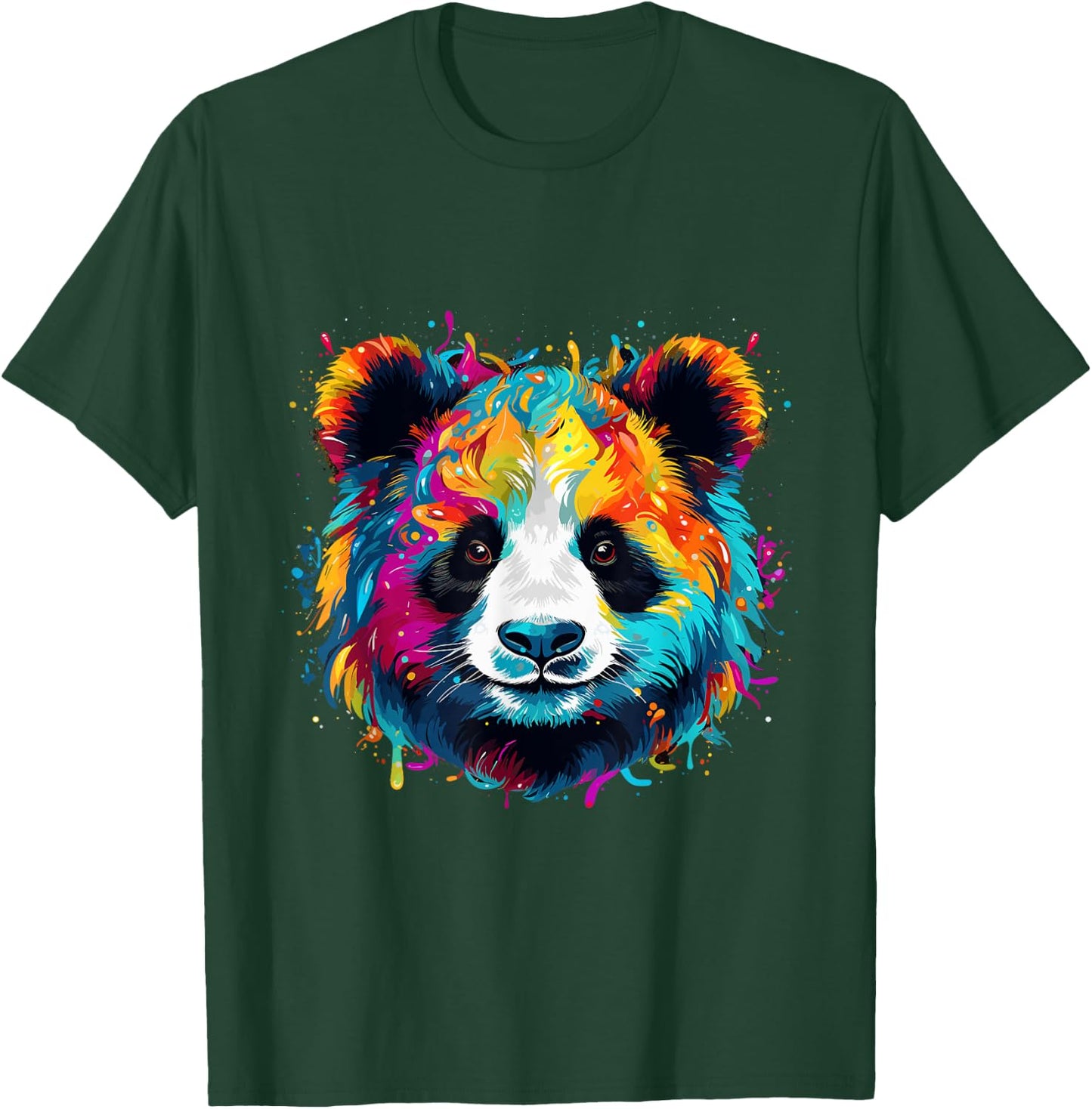Rainbow Panda Head Brilliant Unleashed Cute Panda T-Shirt - T-Shirt | Forest