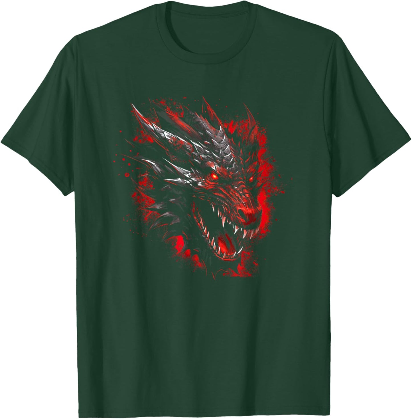 Red Chinese Firedrake Dragon - Dragon Print Art Wear T-Shirt - T-Shirt | Forest