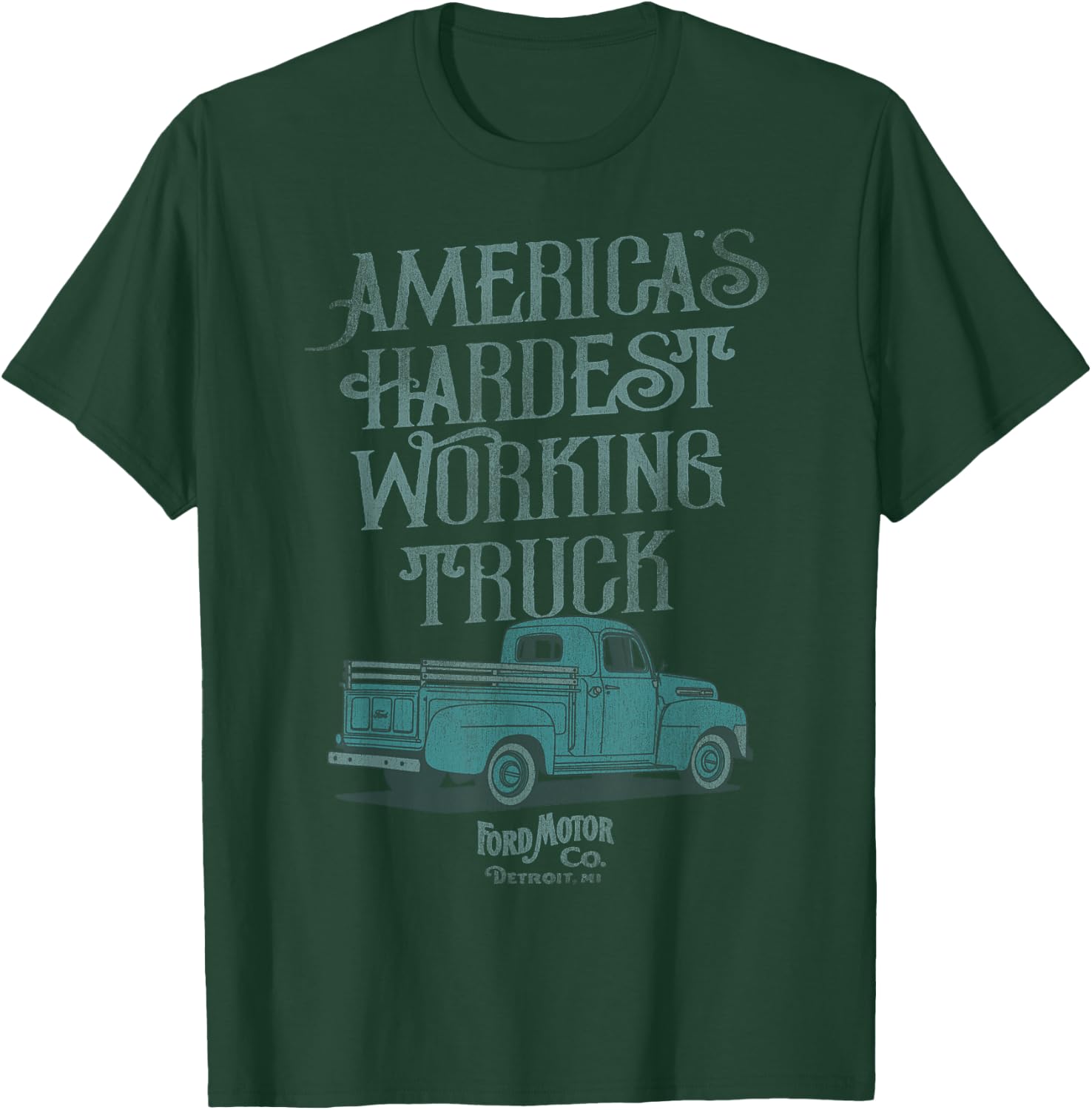 Ford Trucks Vintage America's Hardest Working Truck T-Shirt - T-Shirt | Forest
