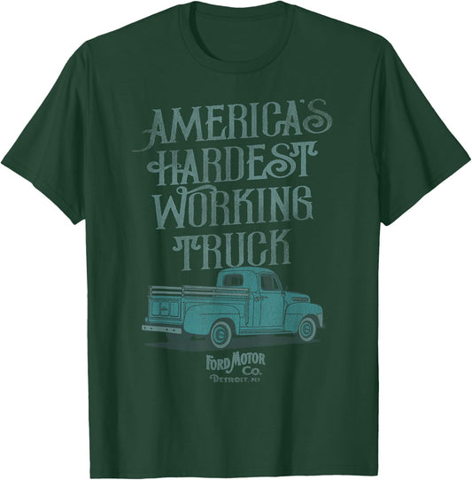 Ford Trucks Vintage America's Hardest Working Truck T-Shirt - T-Shirt | Forest