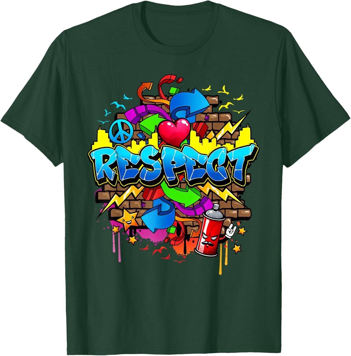 Urban - Respect Graffiti Graphic T-Shirt - T-Shirt | Forest