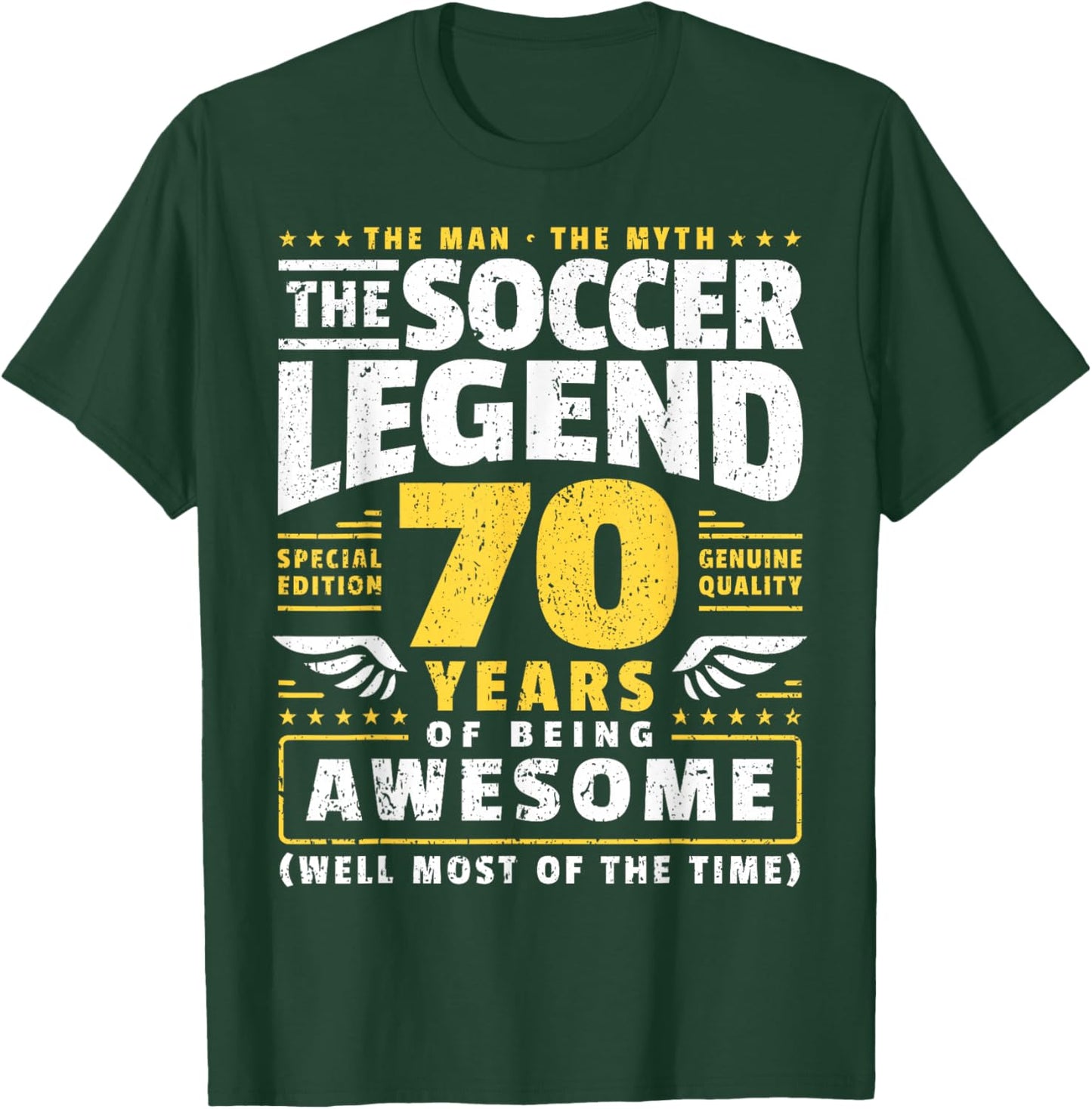 70th Birthday Soccer Player 70 Years T-Shirt - T-Shirt | Forest