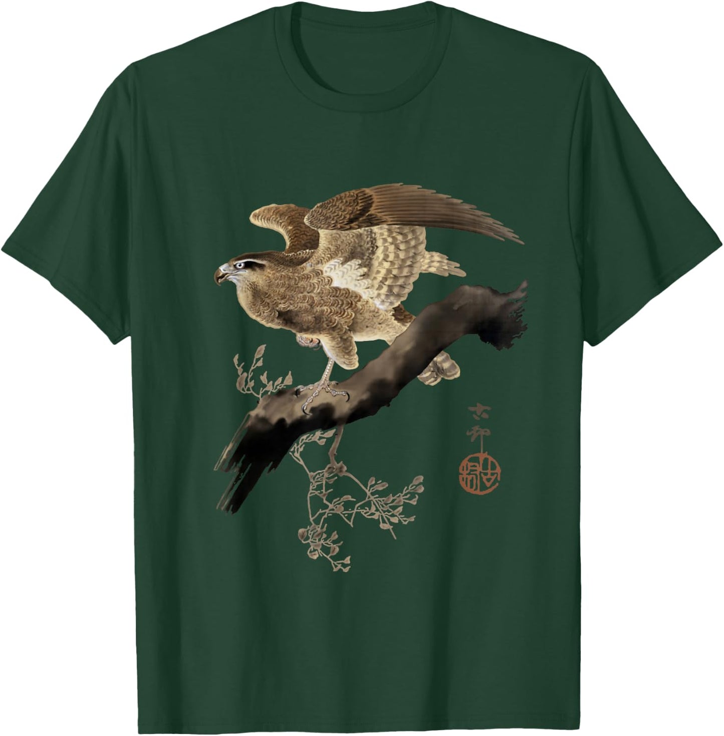 Japanese Falcon Bird of Prey Hunting Bird Falconry Japan Art T-Shirt - T-Shirt | Forest