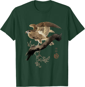 Japanese Falcon Bird of Prey Hunting Bird Falconry Japan Art T-Shirt - T-Shirt | Forest