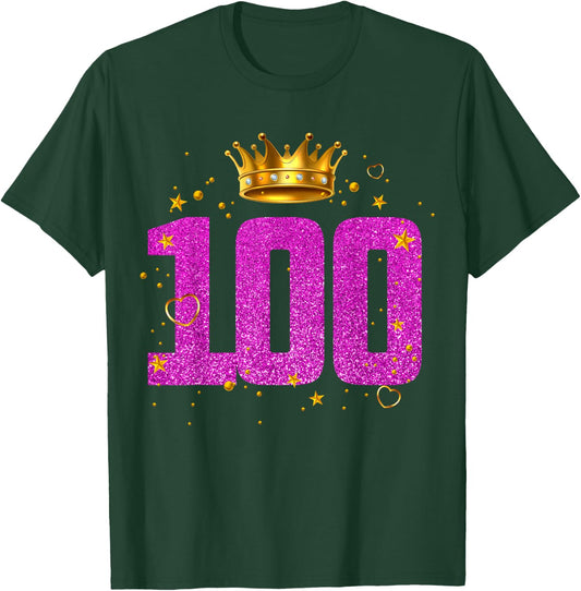 100 Year Old Birthday Crown 100th B-Day Crew Party Friends T-Shirt - T-Shirt | Forest