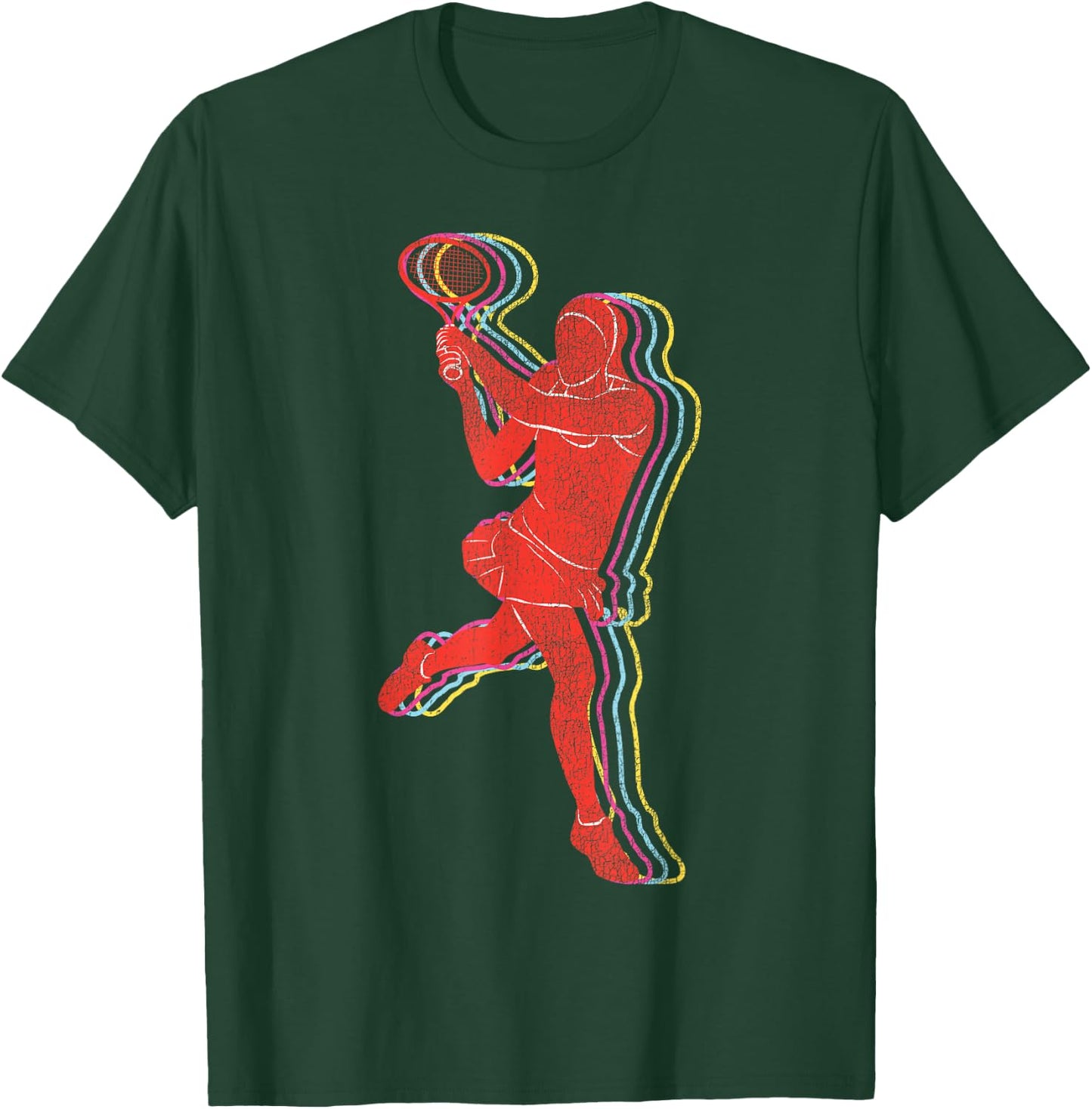 Funny Tennis Player Racket Retro Vintage T-Shirt - T-Shirt | Forest