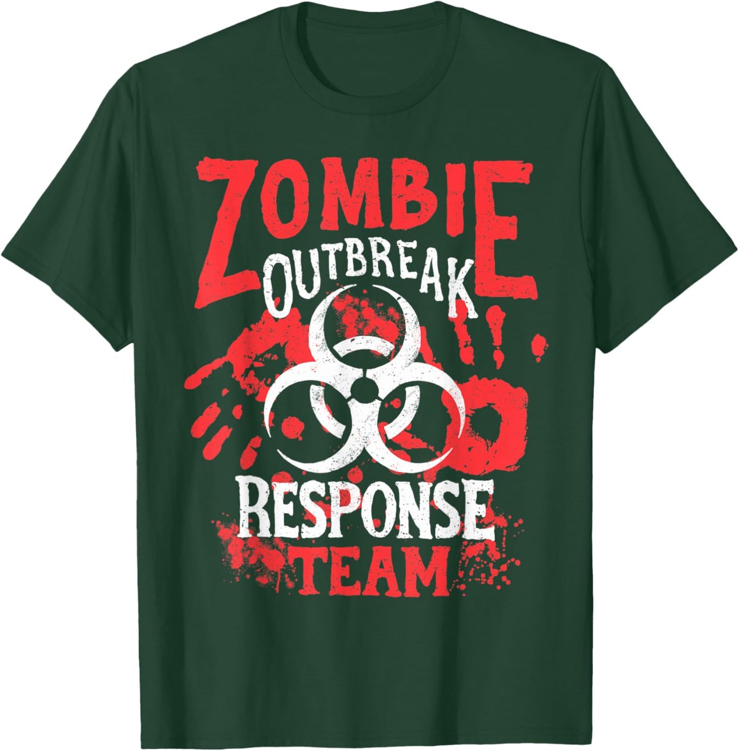 Zombie Outbreak Halloween Response Team Funny Men Apocalypse T-Shirt - T-Shirt | Forest
