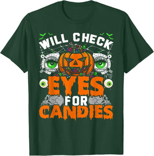 Optometrist Will Check Eyes For Candies Halloween Party T-Shirt - T-Shirt | Forest