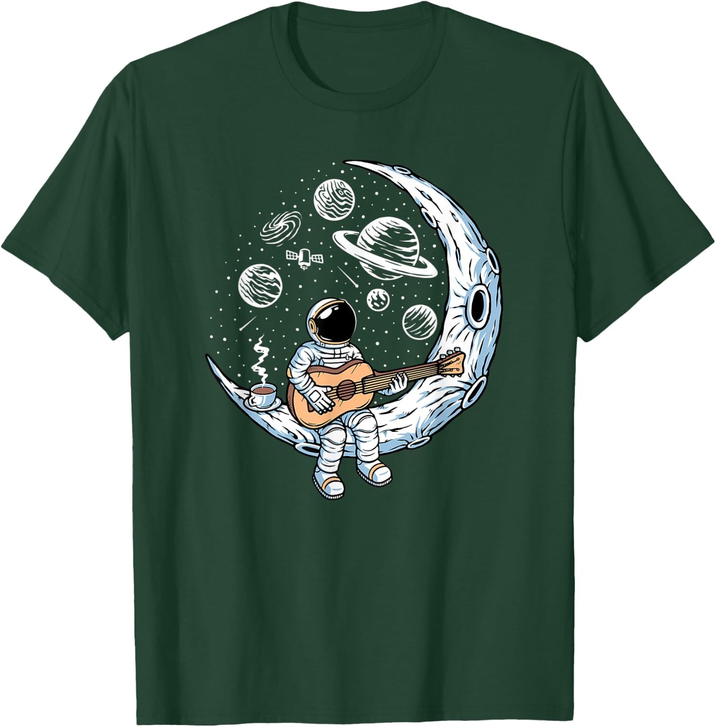 Astronaut playing guitar on the moon Spaceman allspace T-Shirt - T-Shirt | Forest