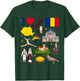 I love Romania. Hand drawn Romanian Landmarks, flag and map T-Shirt - T-Shirt | Forest