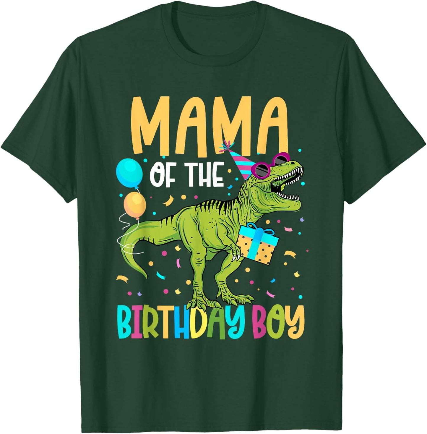 Mama of The Birthday Boy Family Matching Dinosaur Squad T-Shirt - T-Shirt | Forest