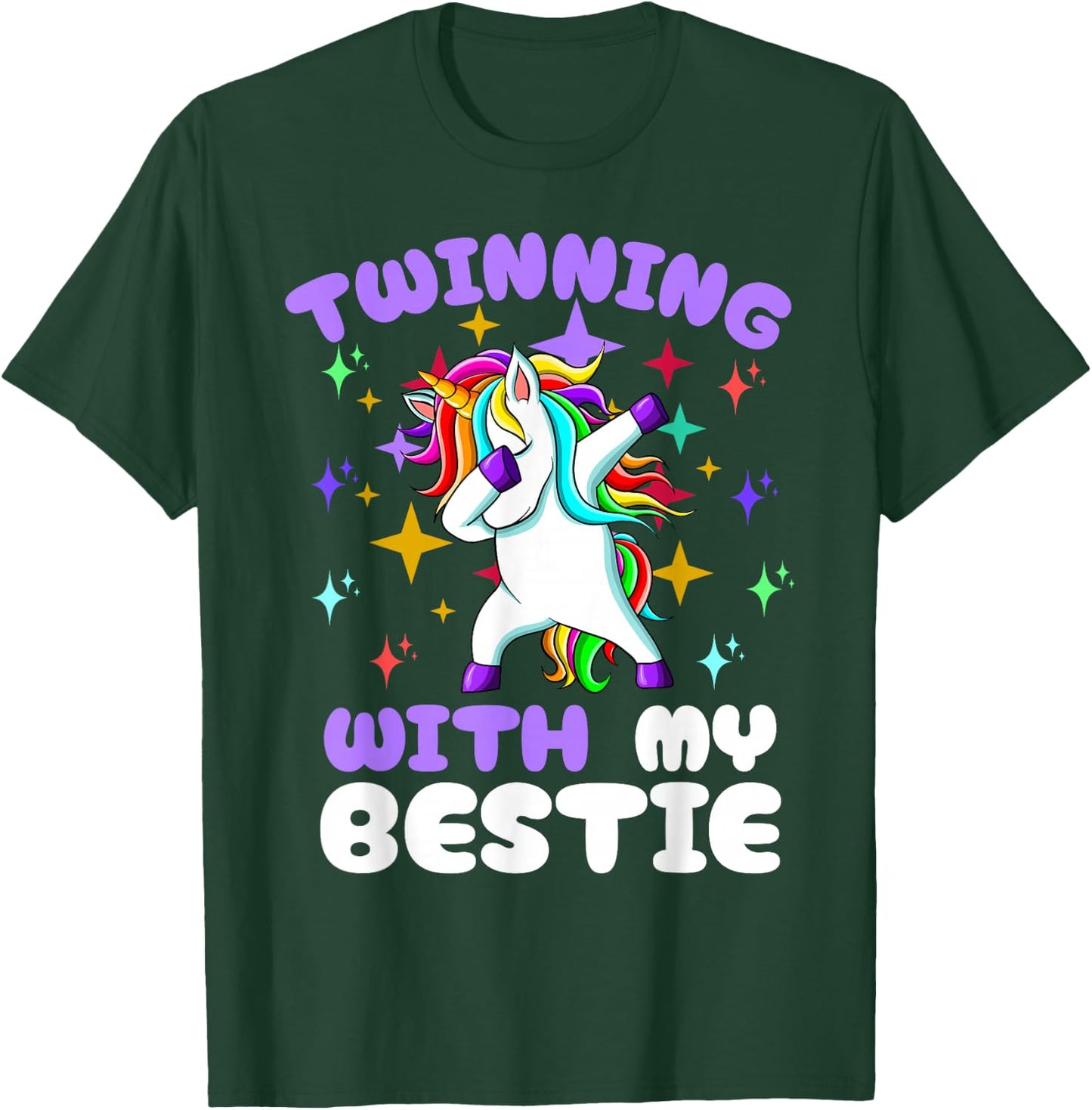 Twinning Unicorn Bestie Spirit Week Twin Day Best Friend T-Shirt - T-Shirt | Forest