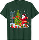 Xmas Tree Light Presents Santa Playing Disc Golf Player T-Shirt - T-Shirt | Forest