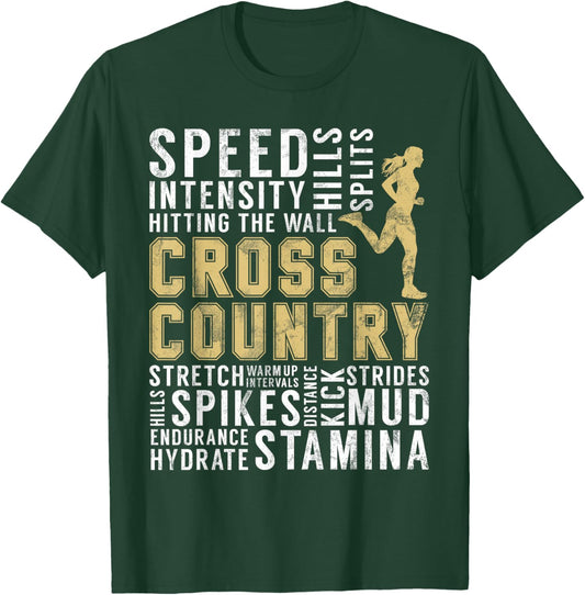 Cross Country Definition Words Gifts XC Runner Running Women T-Shirt - T-Shirt | Forest