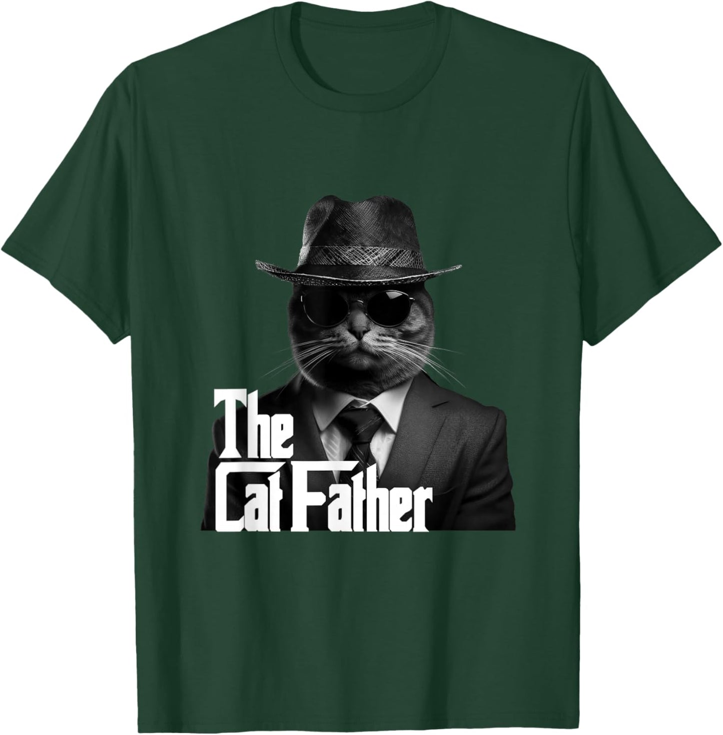 The Catfather Fathersday Best Birthday Cat Dad Funny Gift T-Shirt - T-Shirt | Forest