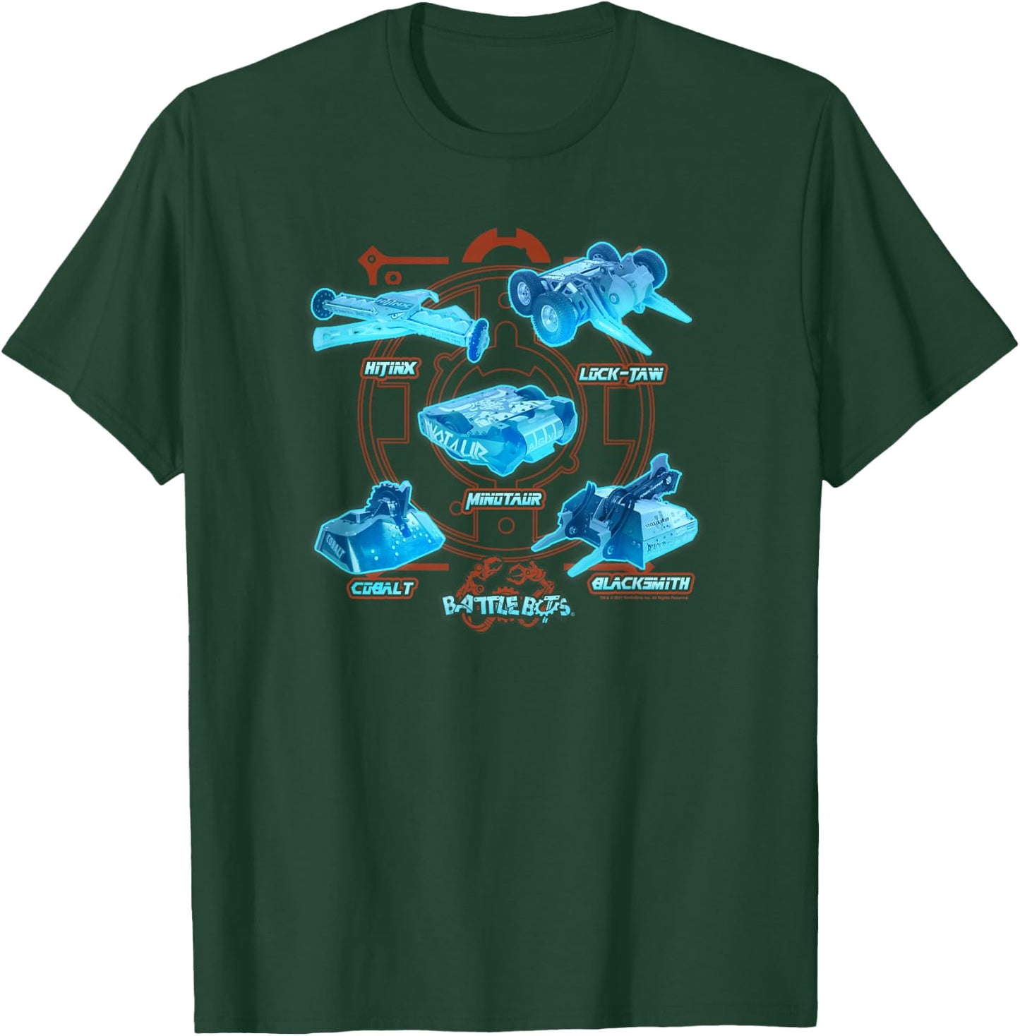 BattleBots Group Robot Textbook Schematics T-Shirt - T-Shirt | Forest