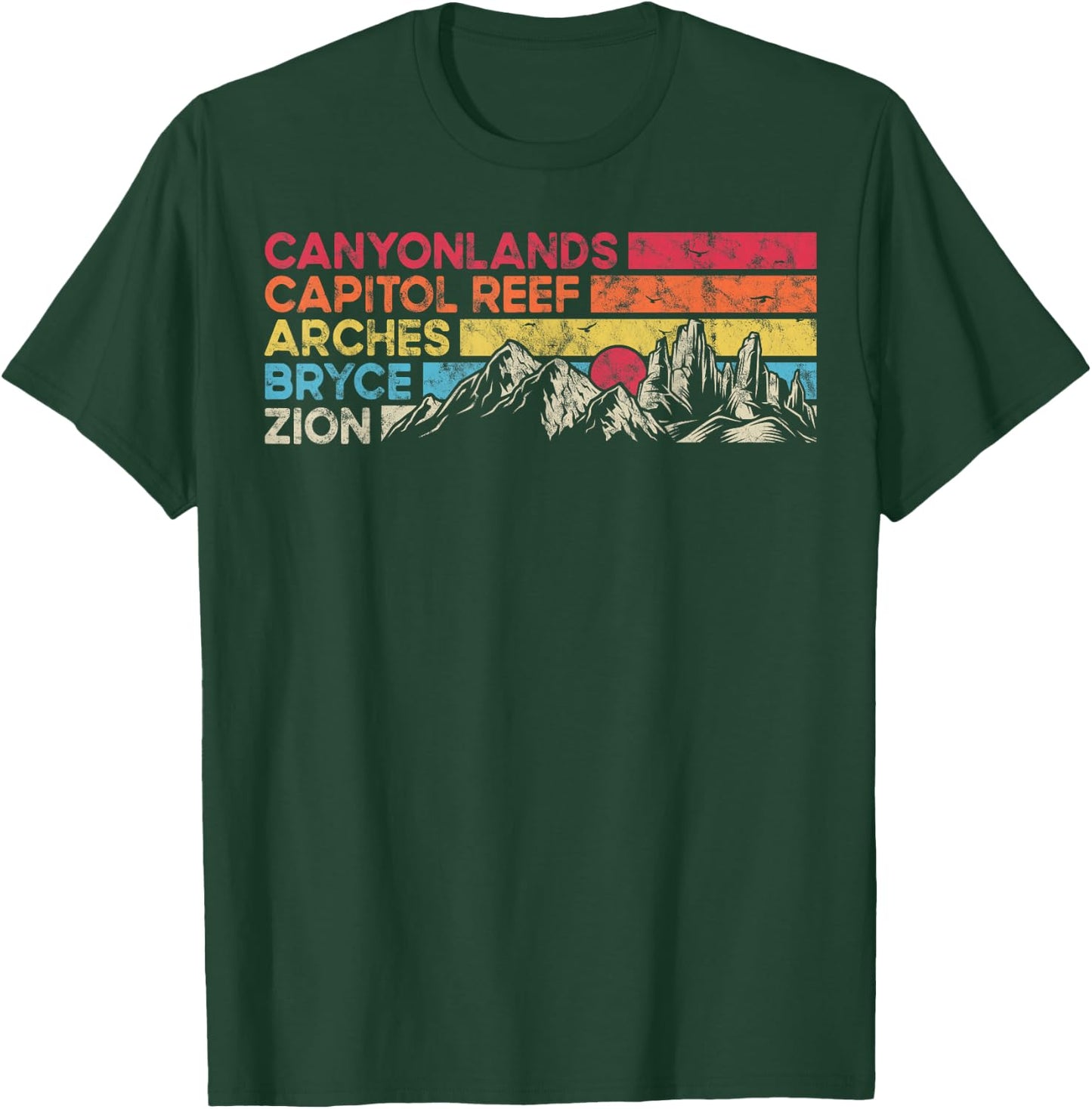 Vintage utah national parks Moab utah mighty five souvenir T-Shirt - T-Shirt | Forest