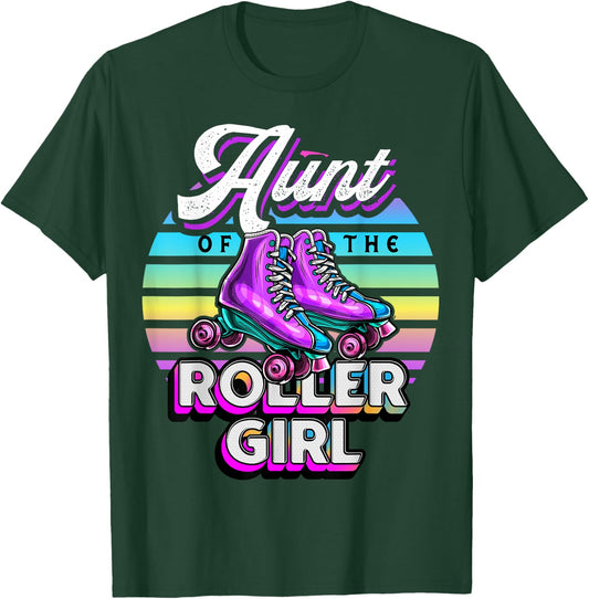 Aunt of Roller Girl Roller Skating Birthday Matching Family T-Shirt - T-Shirt | Forest
