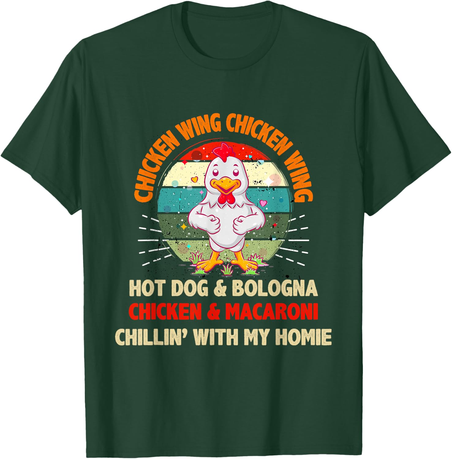 Kids Chicken Wing Chicken Wing Hot Dog and Bologna Toddlers T-Shirt - T-Shirt | Forest